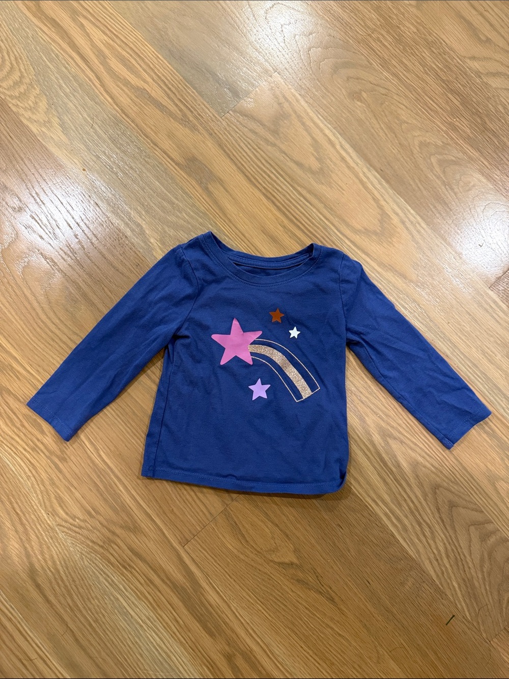 Navy Long-Sleeve Kids Top with Star Graphic 18M